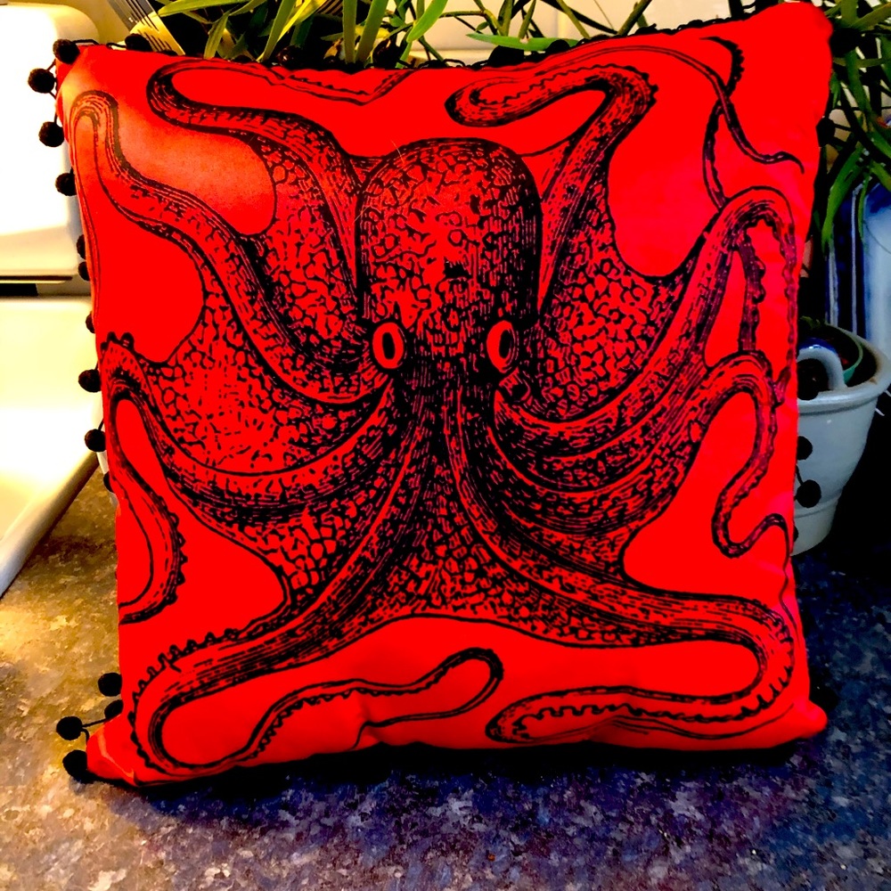 Sourpuss octopus pillow.